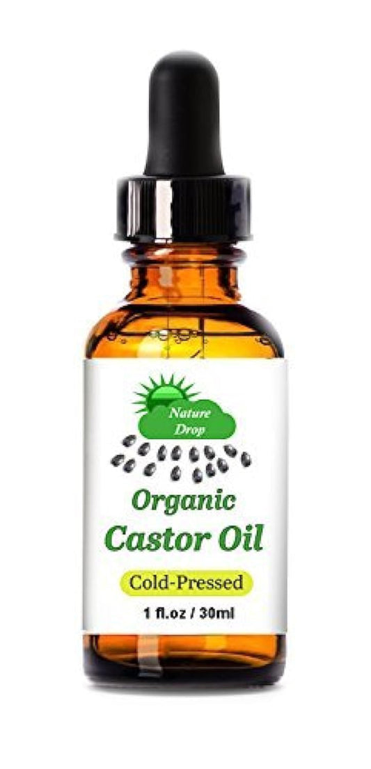 Nature Drop front packaging showing pure castor oil and label benefits