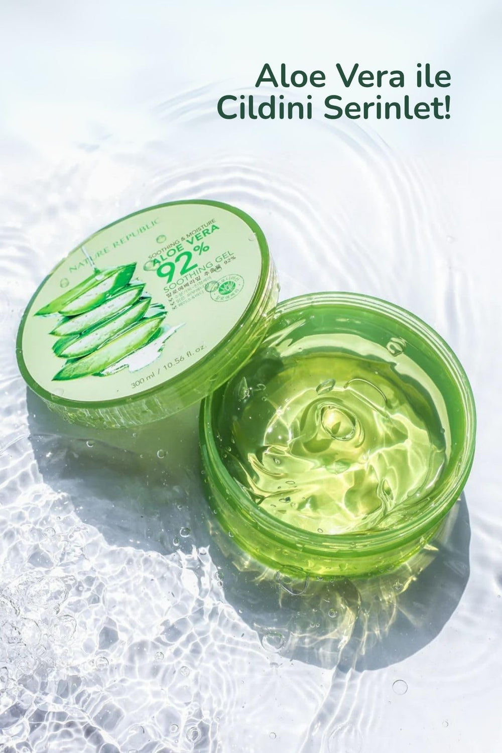 Nature Republic gel used on hair ends showing reduced frizz and added softness benefit