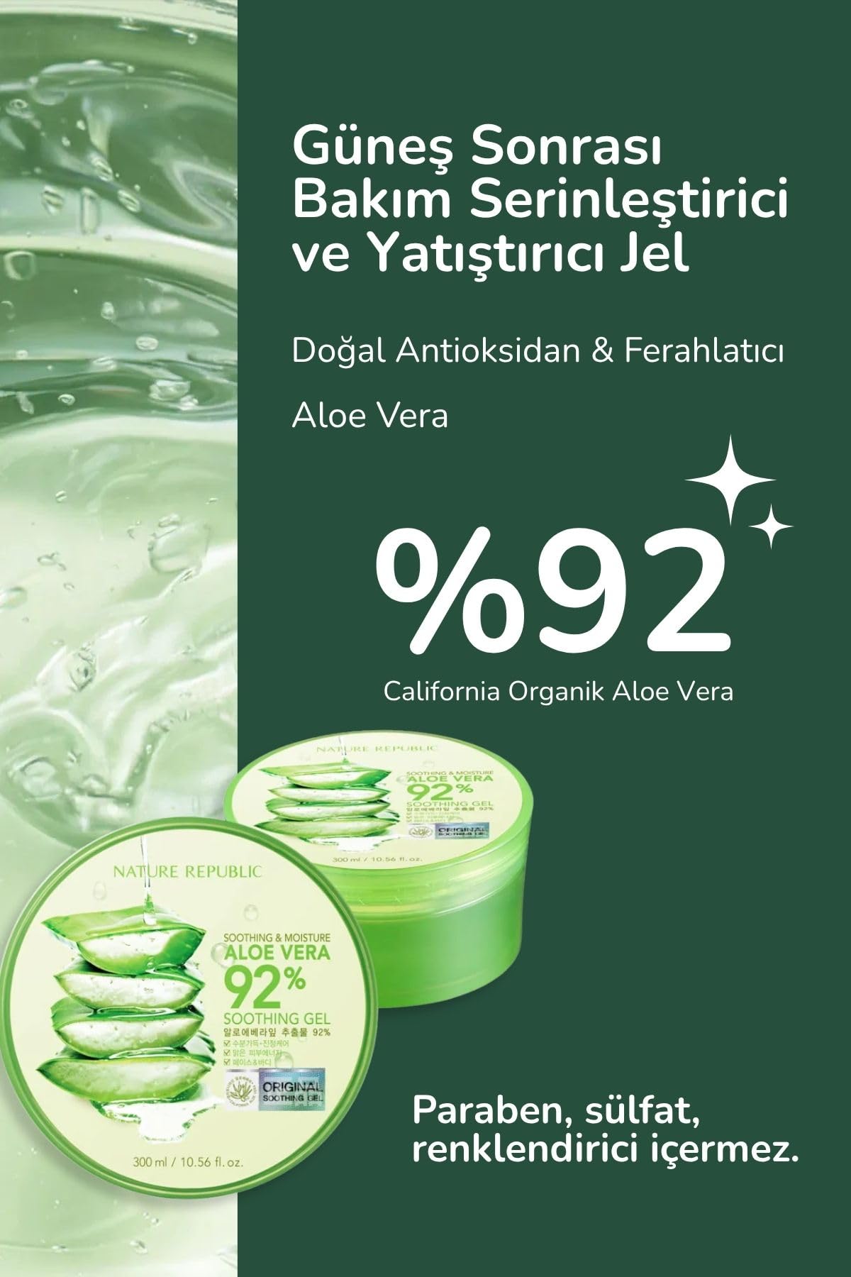 Nature Republic gel on spatula close-up highlighting clean scoop and hygienic use benefit