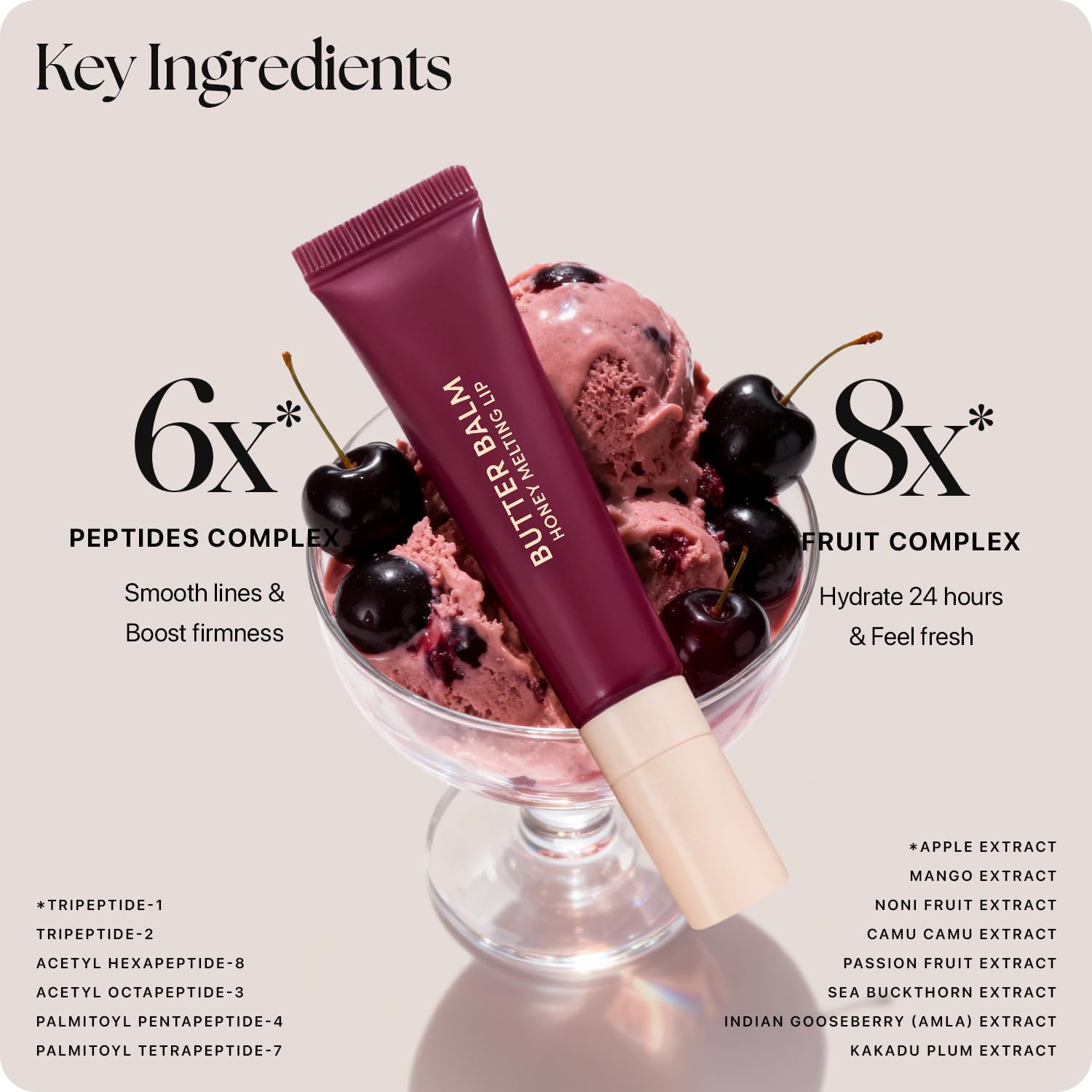 Nature Republic application on lips showing sheer black cherry tint and shine