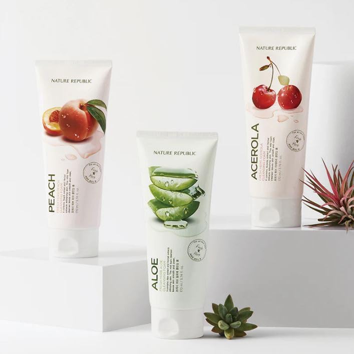 Nature Republic in bathroom lifestyle setting demonstrating calming skincare routine