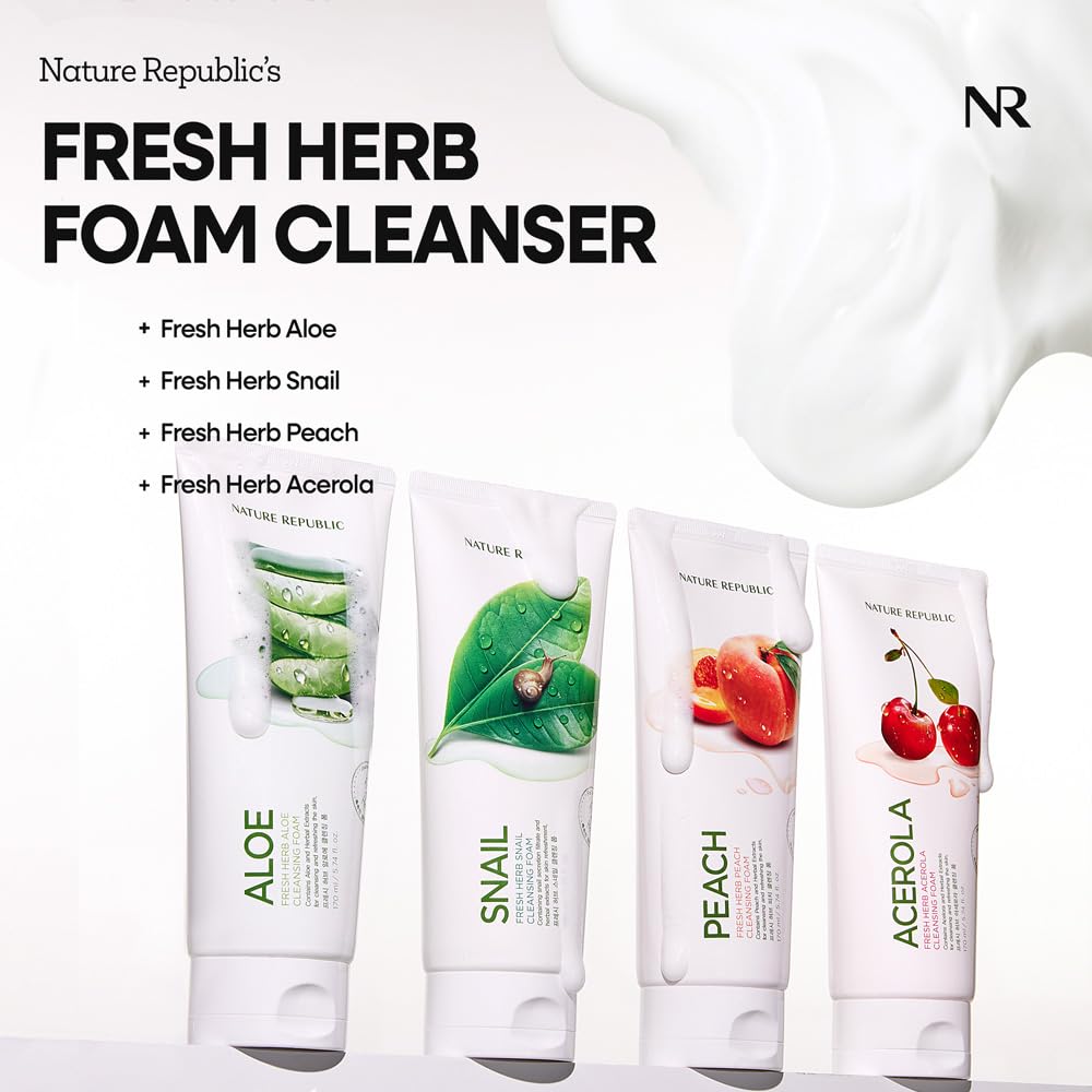 Nature Republic foam texture closeup showing creamy lather for gentle cleansing