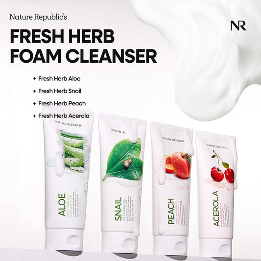 Nature Republic foam texture closeup showing creamy lather for gentle cleansing