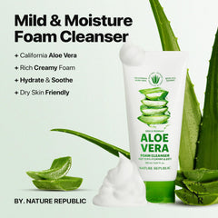 Nature Republic creamy foam lather demonstrating gentle cleansing action