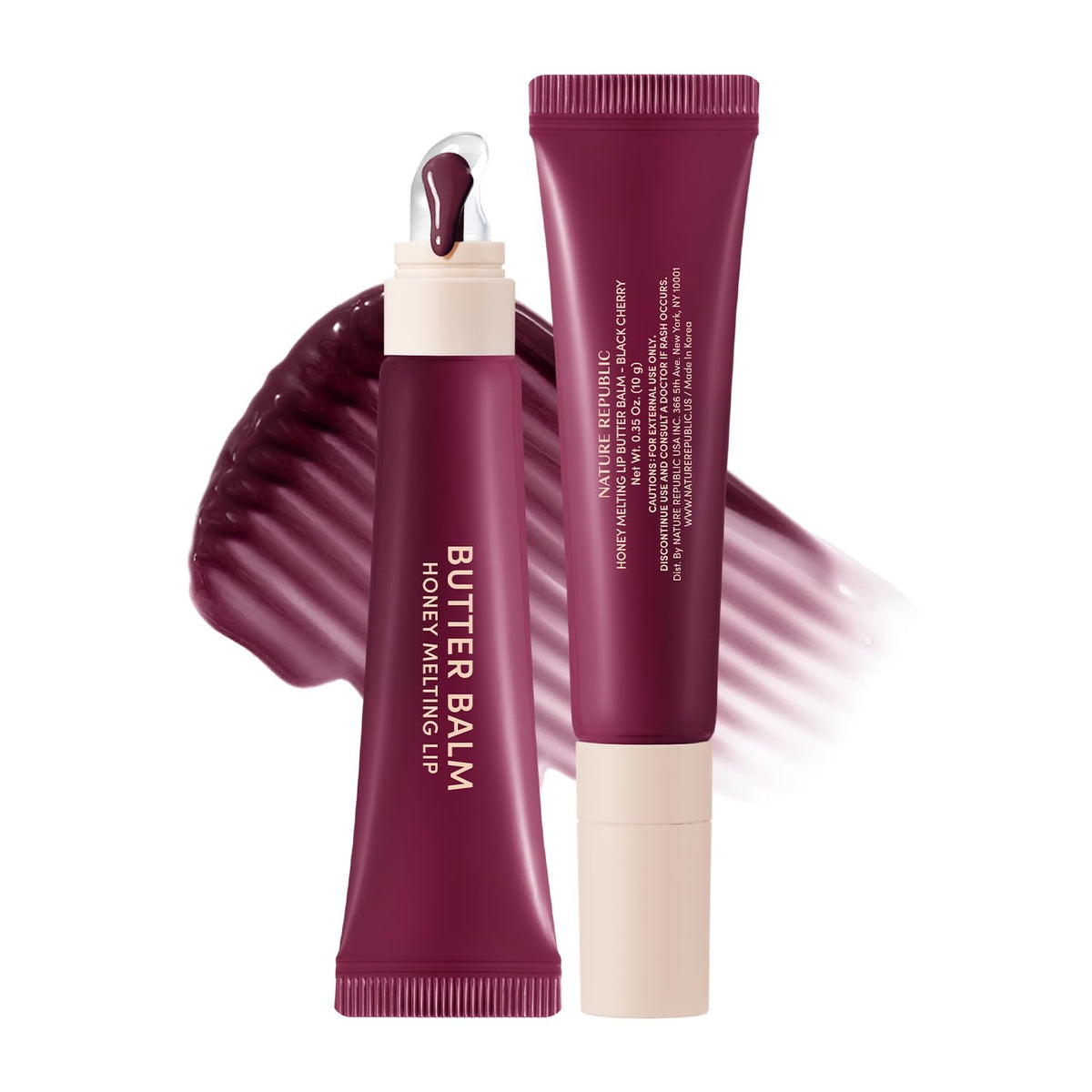 Nature Republic front tube Black Cherry showing compact design and glossy finish