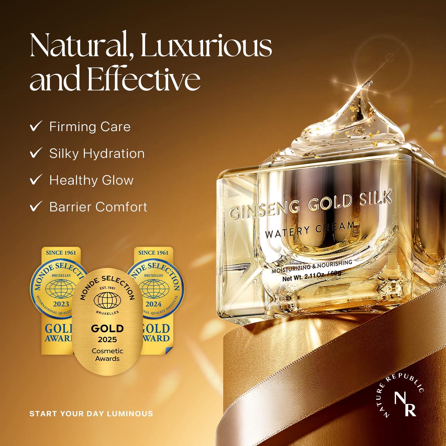 Nature Republic open jar close-up showing lightweight watery cream texture