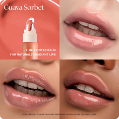 Nature Republic balm texture swipe showing glossy, non-sticky finish benefit
