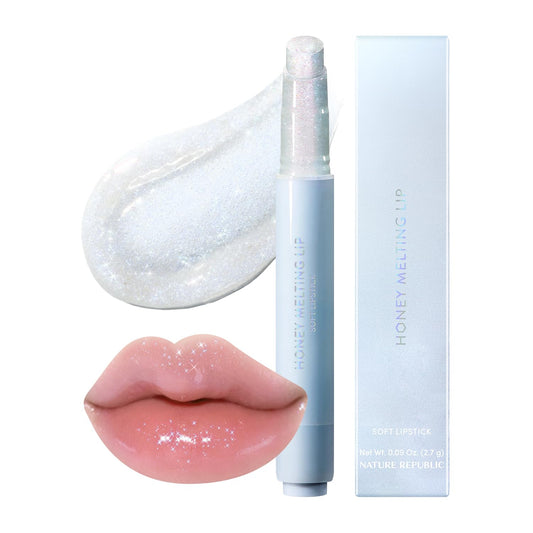 Nature Republic front packaging showing glossy honey lip stick and color