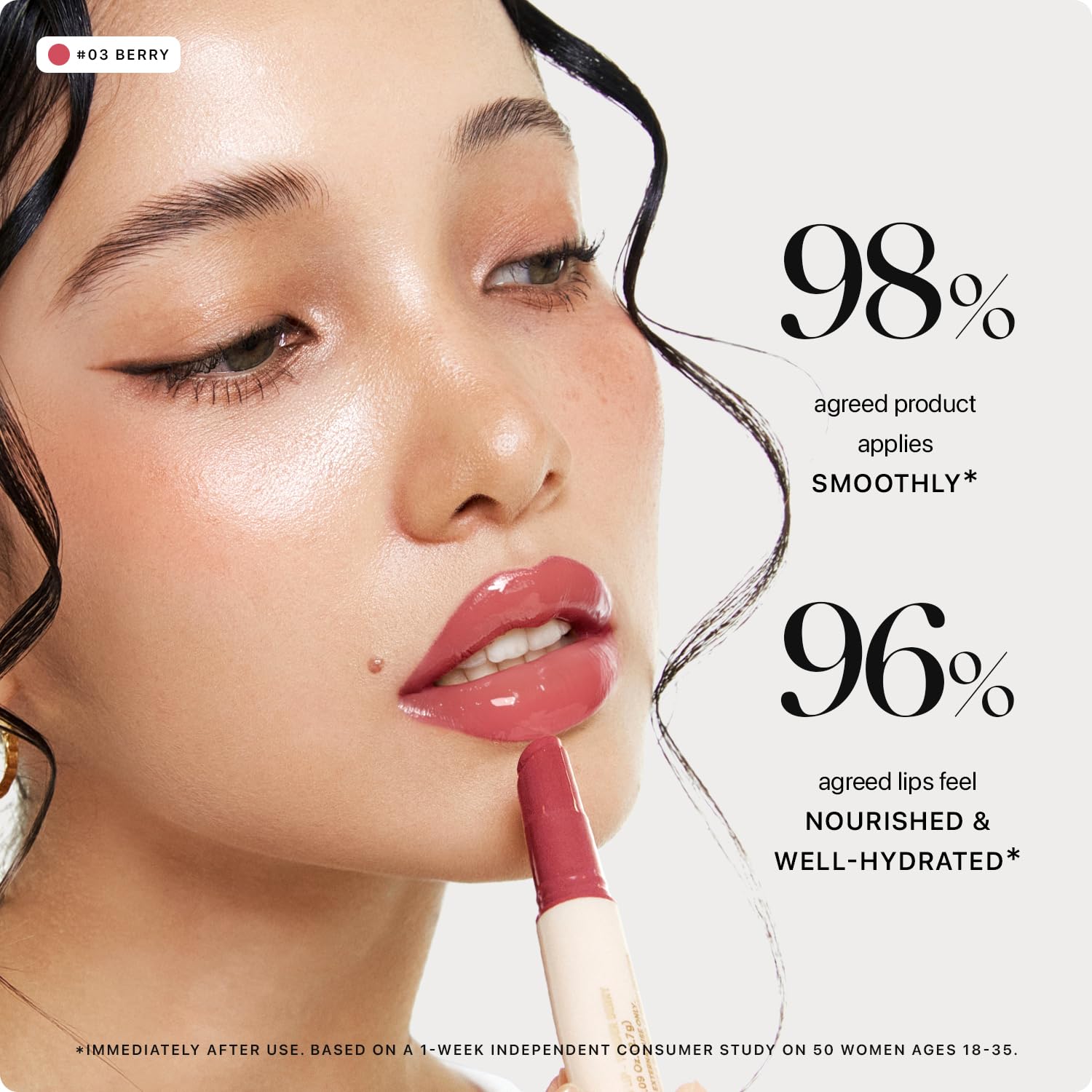 Nature Republic Honey Melting Lip open click mechanism highlighting easy one-click application benefit