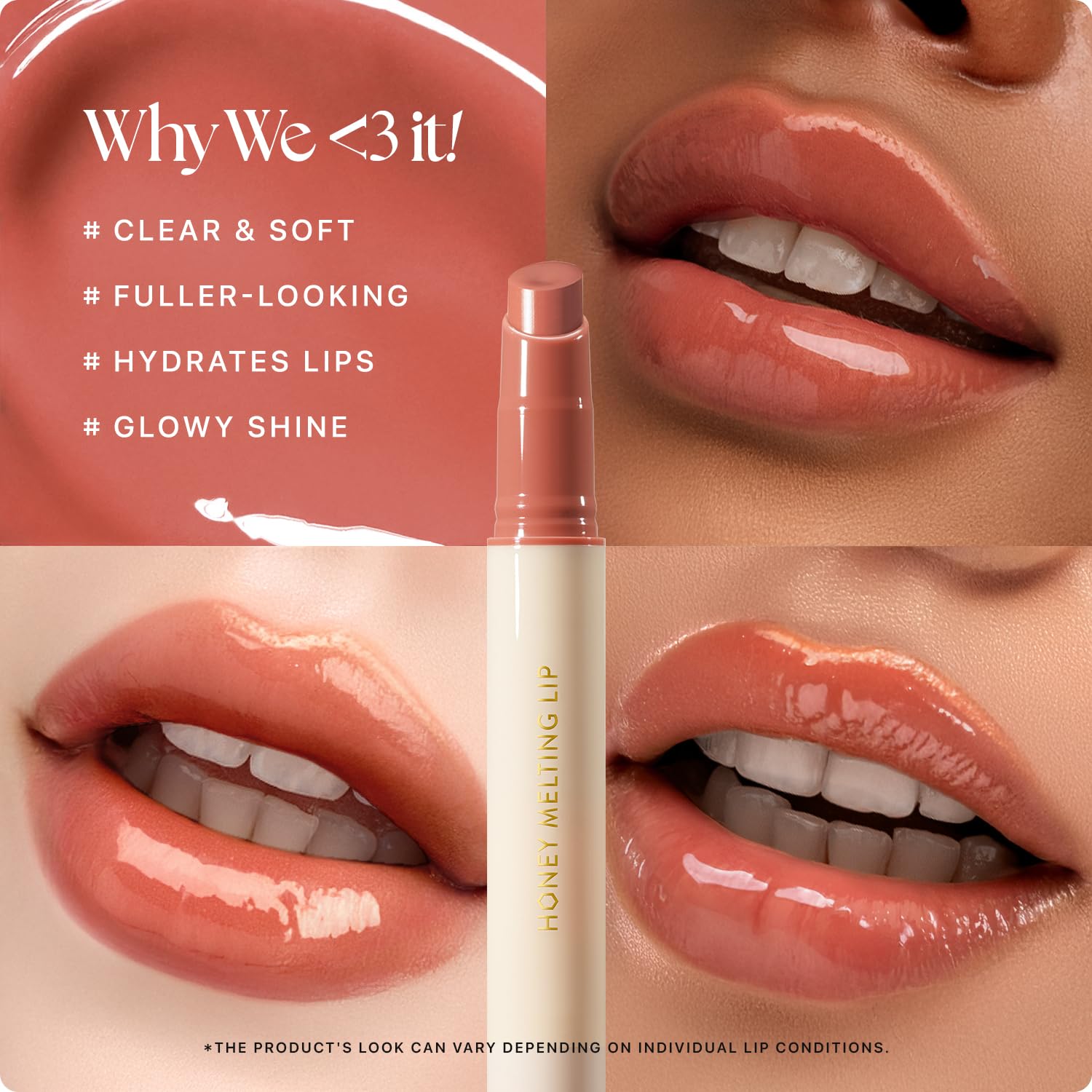 Nature Republic lip swatch showing 06 Coco glossy natural brown tint benefit