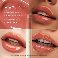 Nature Republic lip swatch showing 06 Coco glossy natural brown tint benefit