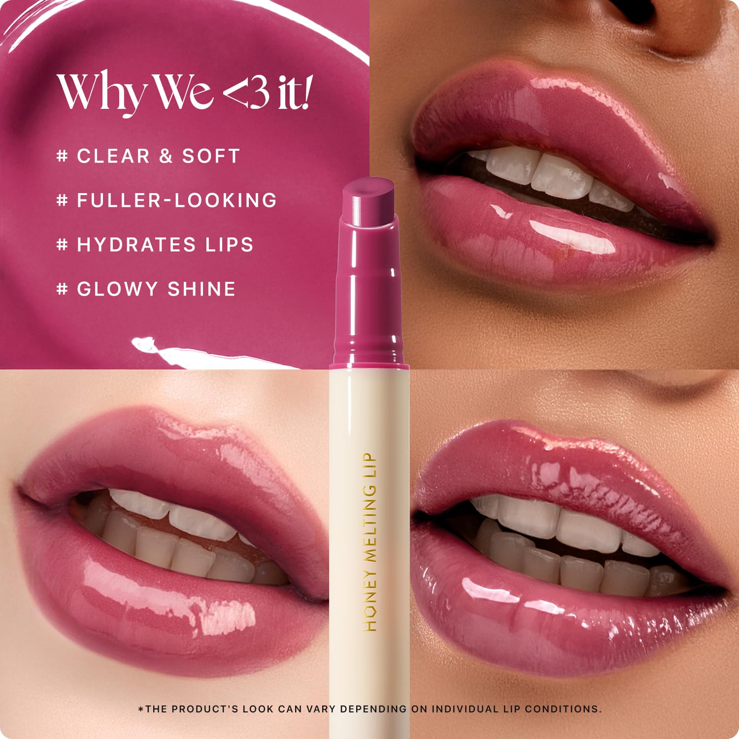Nature Republic honey melting lip swipe on arm showing buildable grape tint