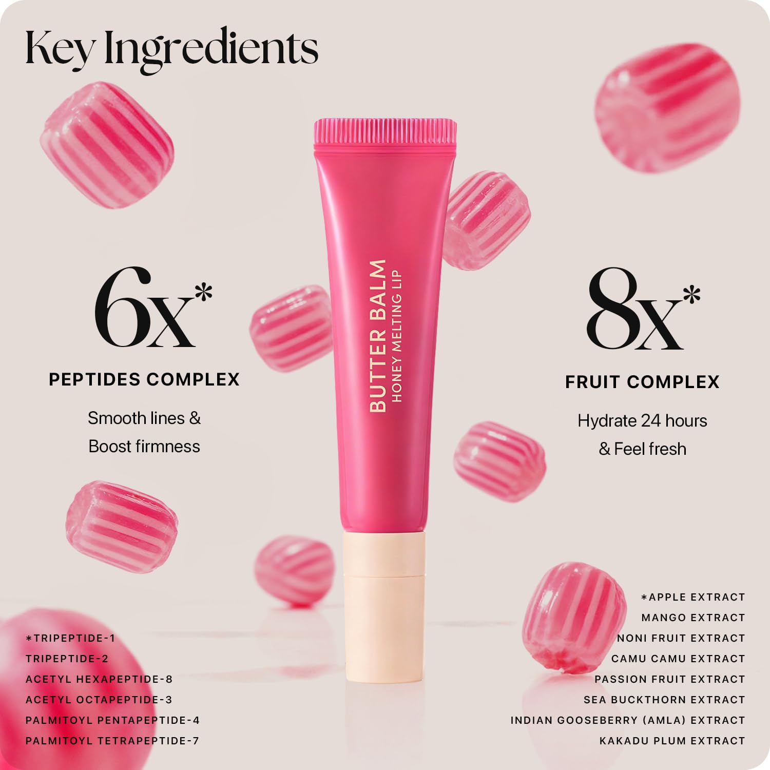 Nature Republic Pink Candy swatch on skin showing sheer rosy tint and shine