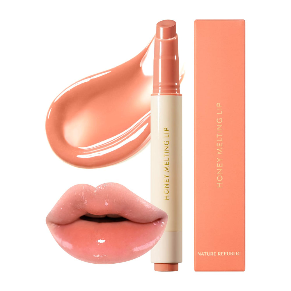 Nature Republic front view of Apricot stick showing sleek packaging and shade appeal