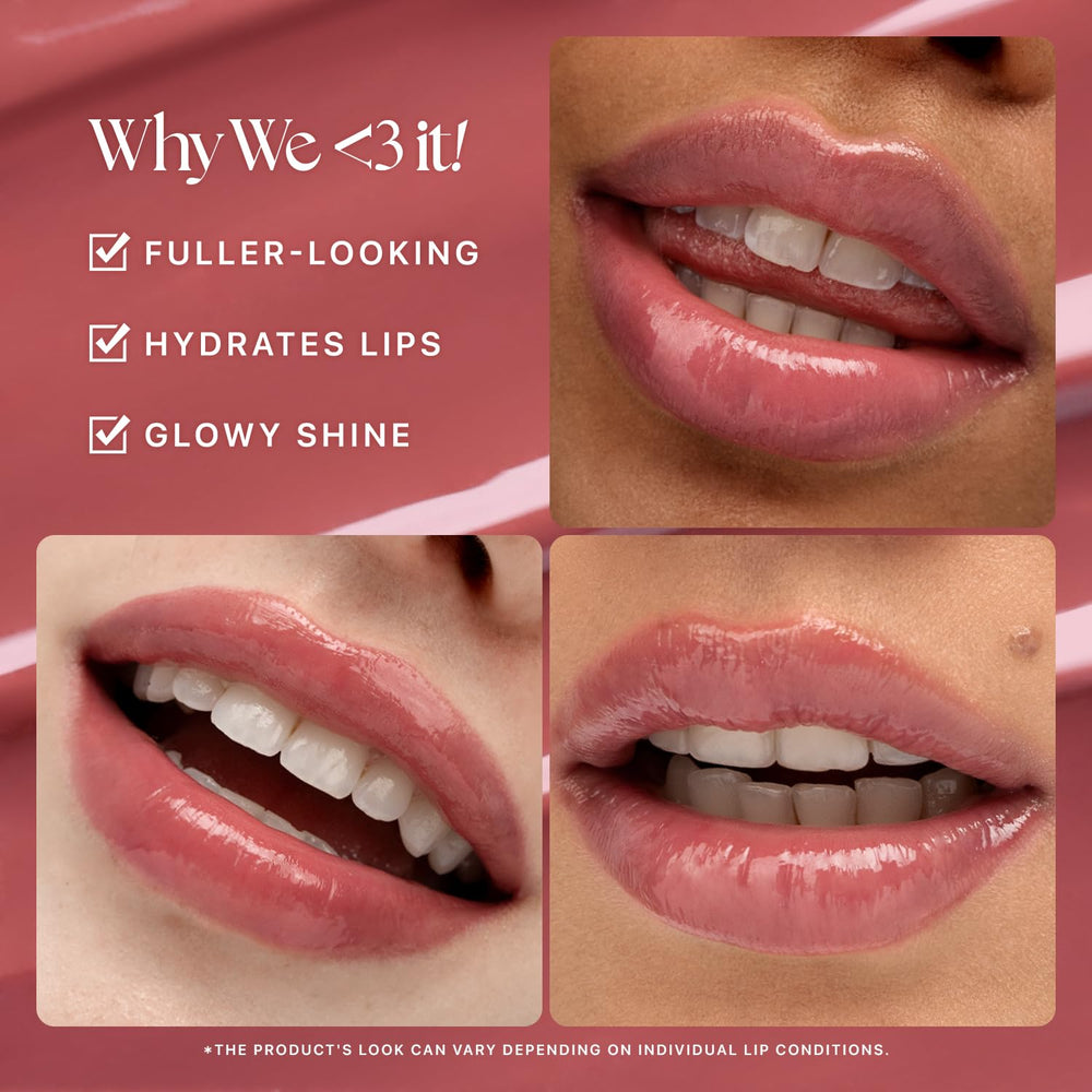Nature Republic closeup on lips demonstrating rosy tint and glassy shine