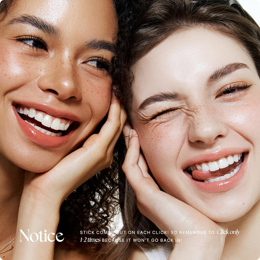 Nature Republic lip stick next to coin illustrating compact travel-friendly size