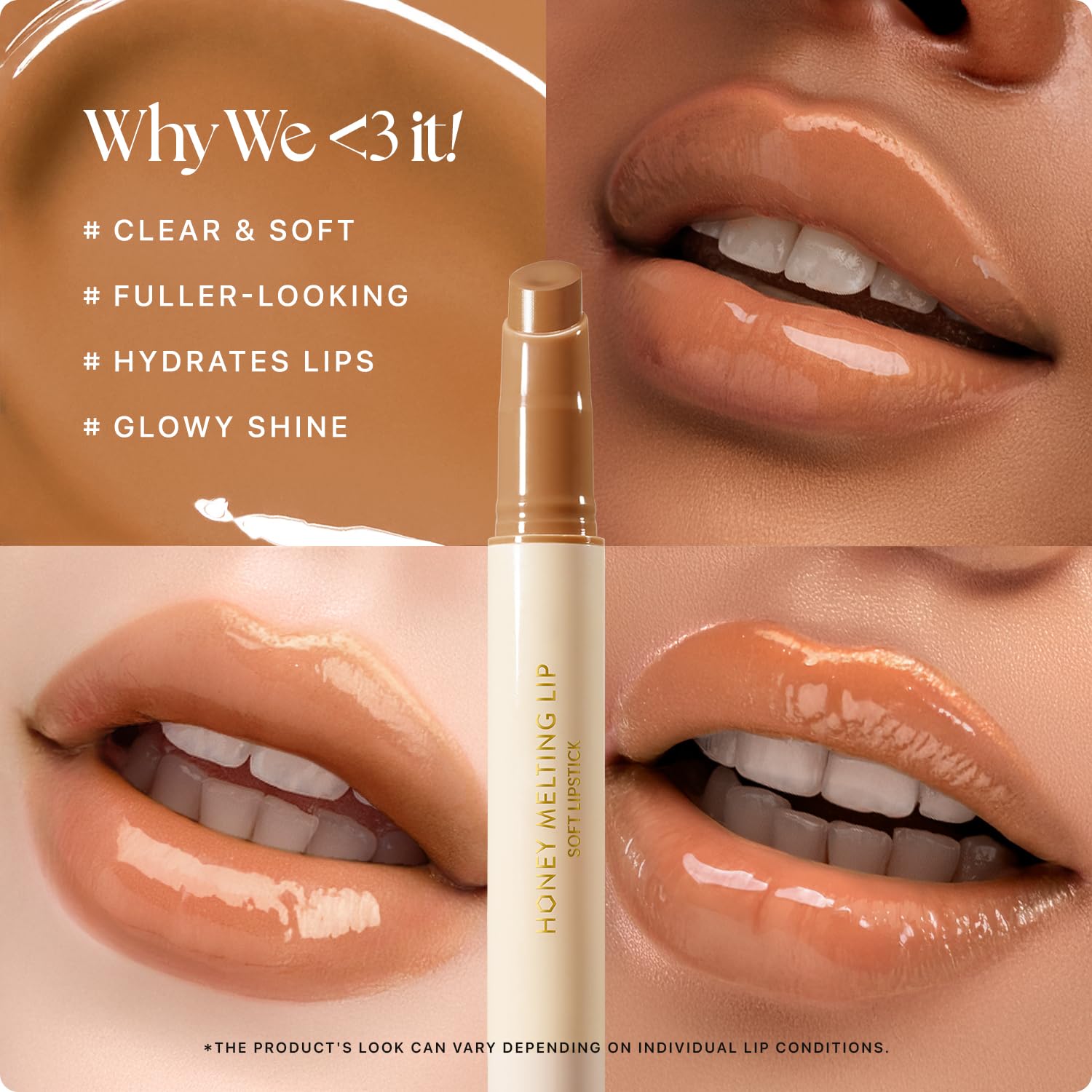 Nature Republic gloss texture smear close-up highlighting shiny, nourishing finish