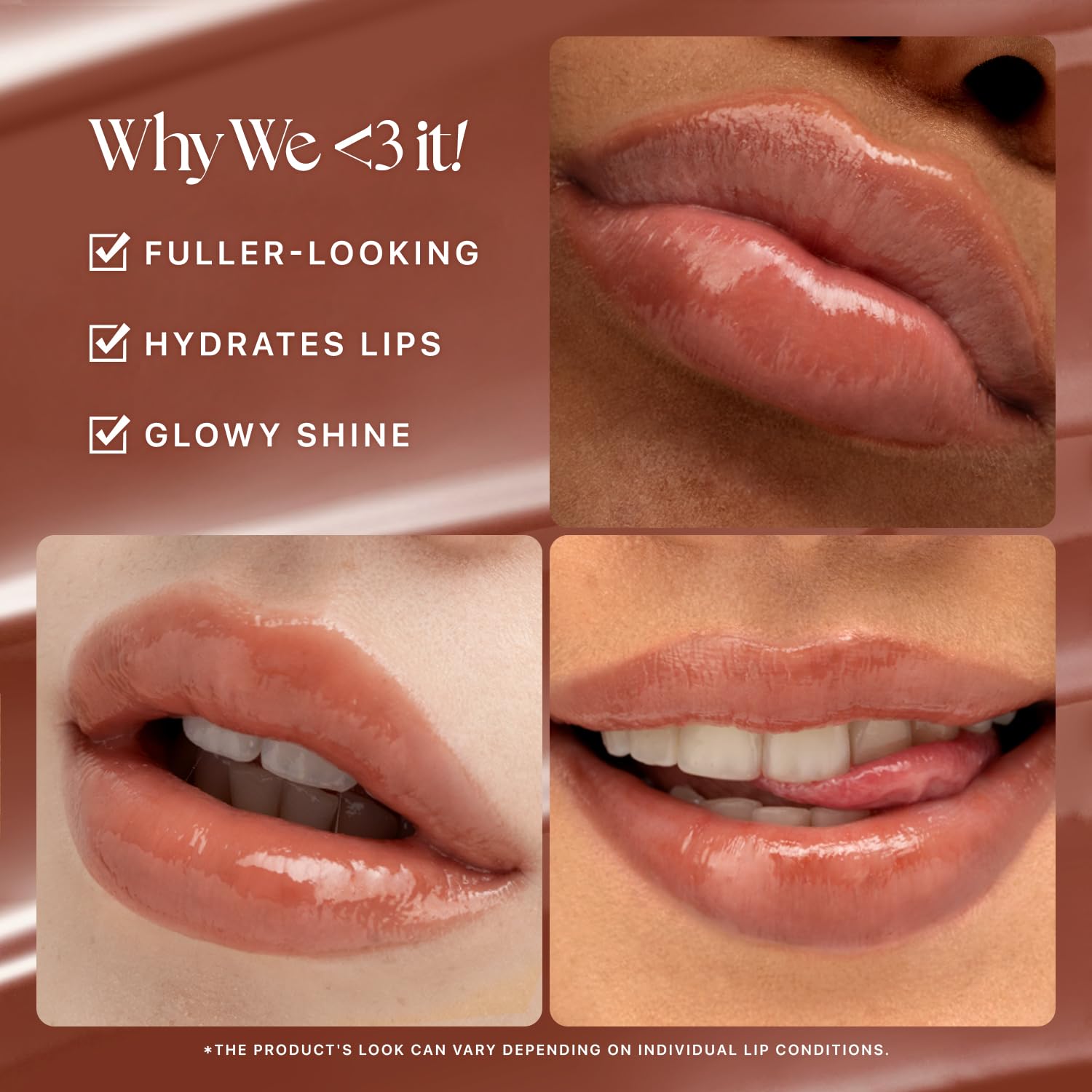 Nature Republic texture close-up of the balm-gloss finish, highlights smooth hydrating shine