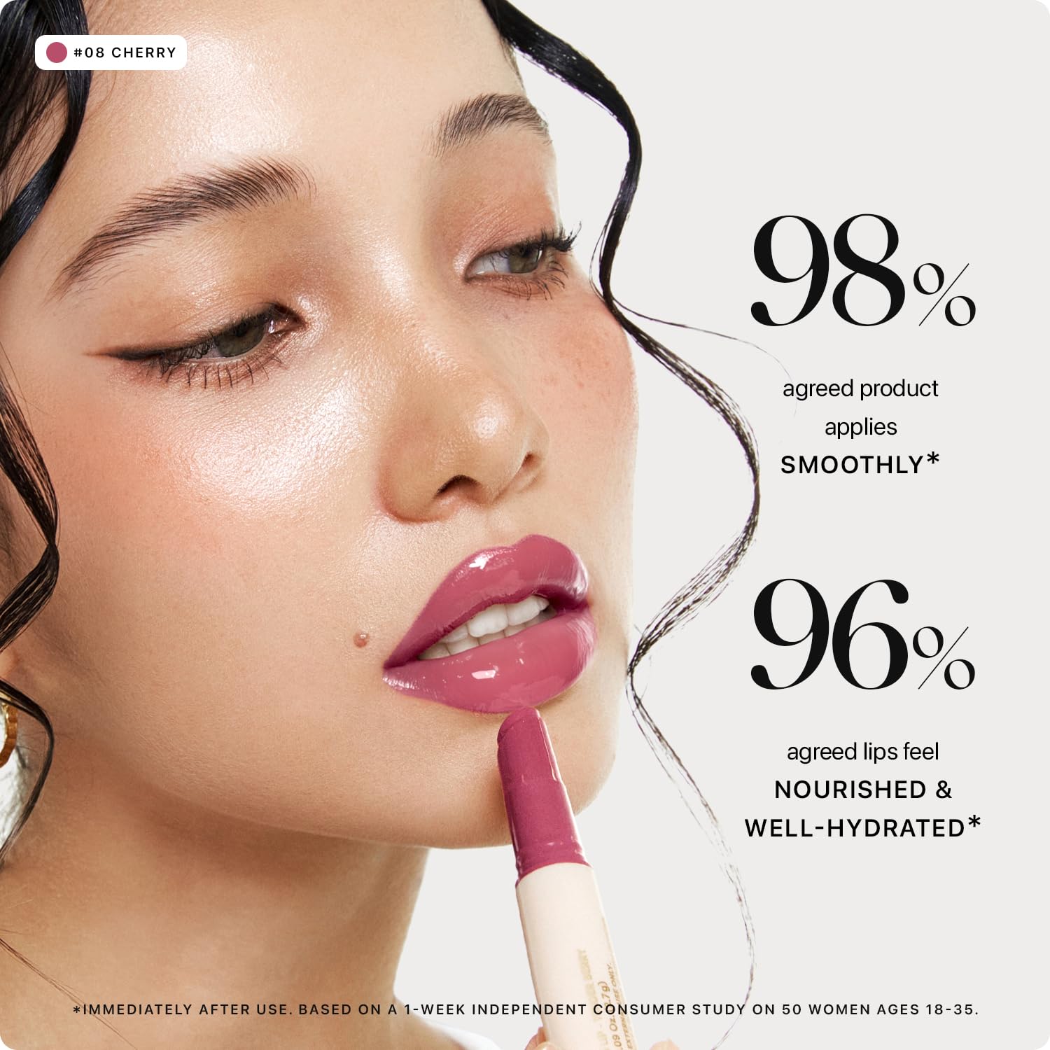 Nature Republic texture close-up showing glossy honey-like finish and smooth application benefit