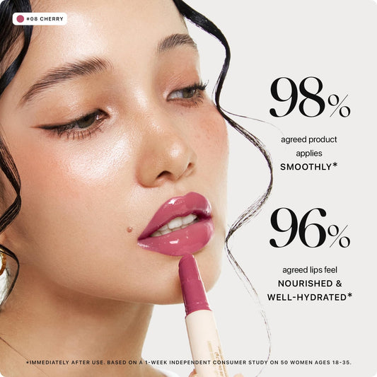 Nature Republic texture close-up showing glossy honey-like finish and smooth application benefit