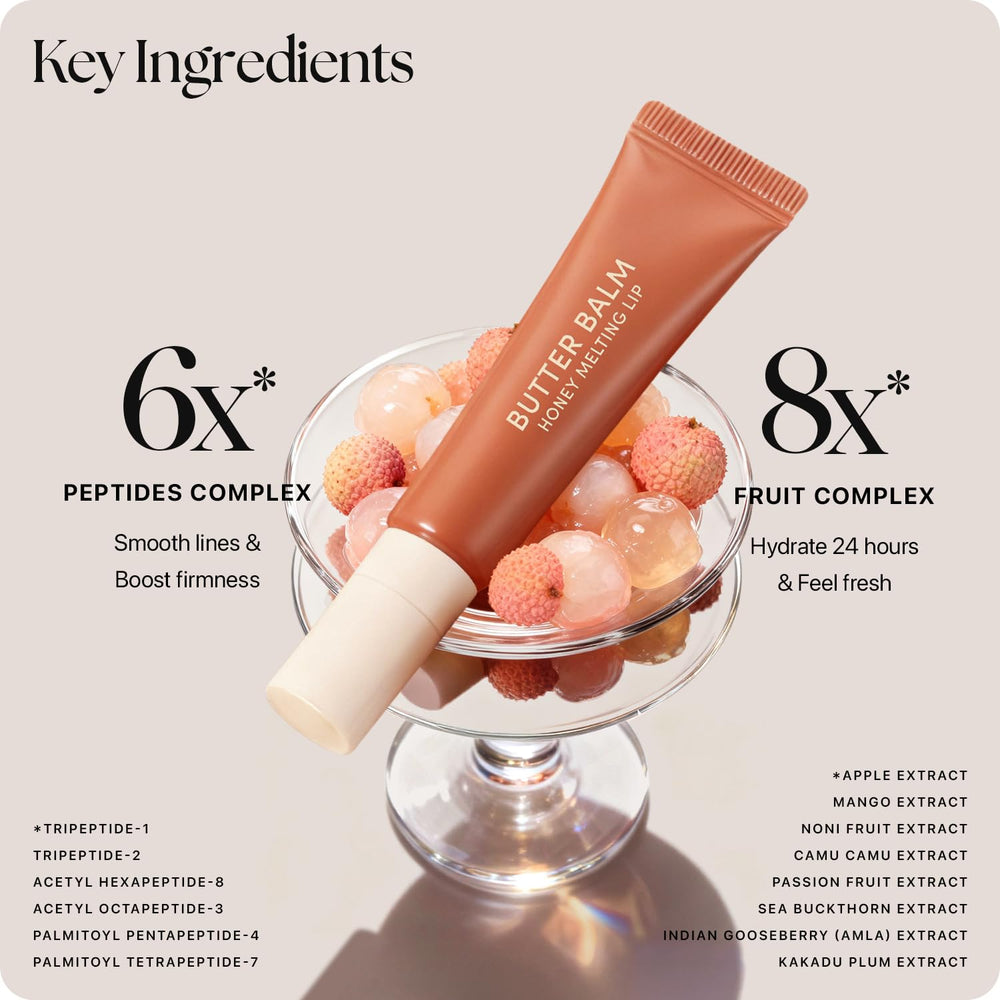 Nature Republic balm on lips showing sheer lychee tint and glossy finish