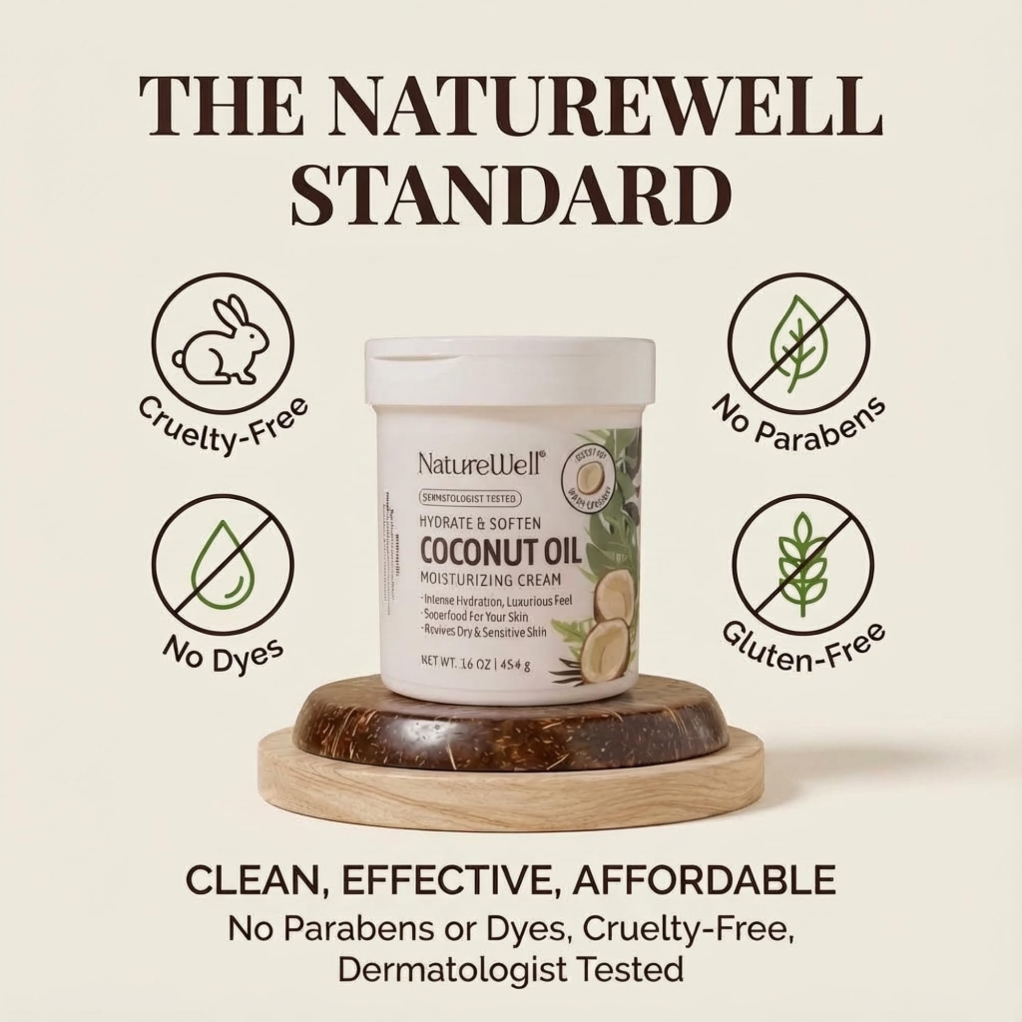 NATURE WELL jar on bathroom counter creating a spa-like routine benefit