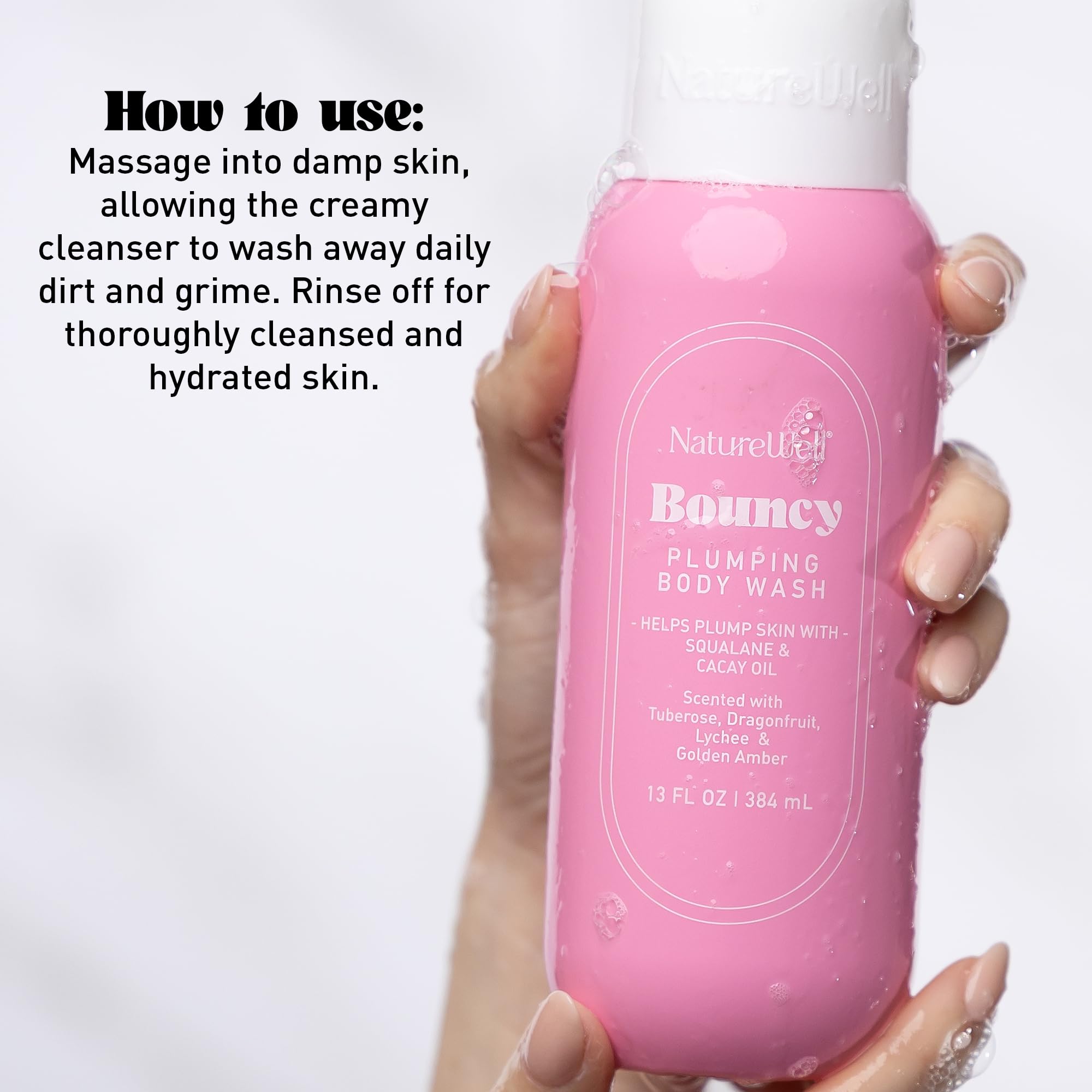 NATURE WELL cacay oil and squalane ingredients highlighting nourishment