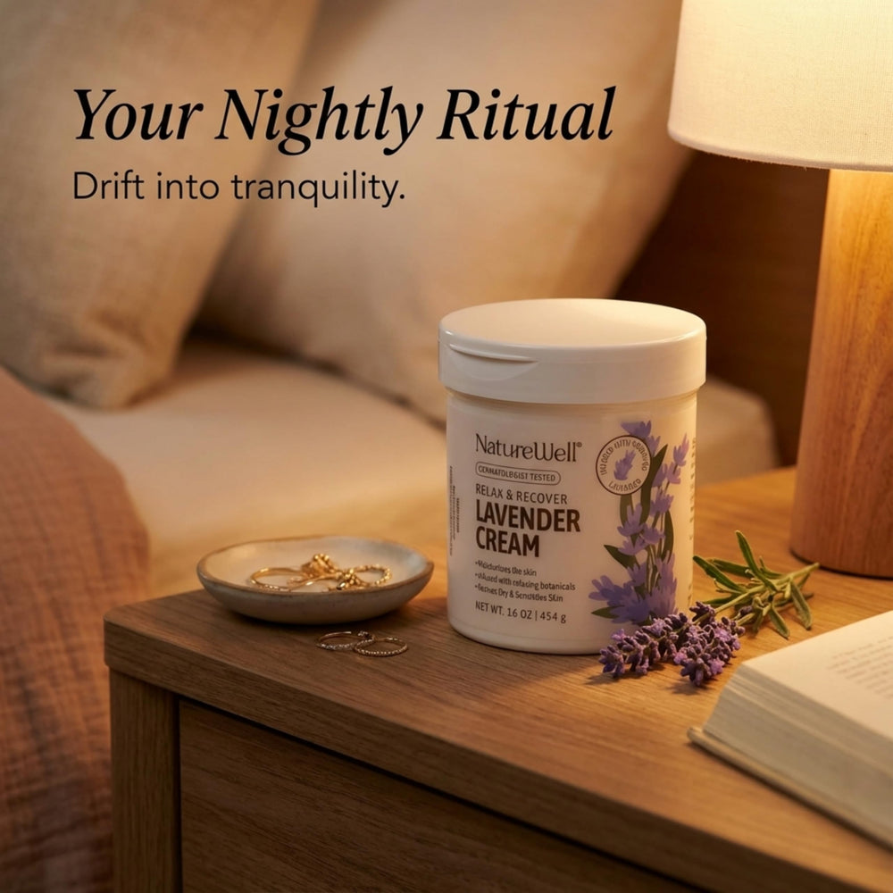 NATURE WELL jar on bathroom vanity showing practical daily ritual