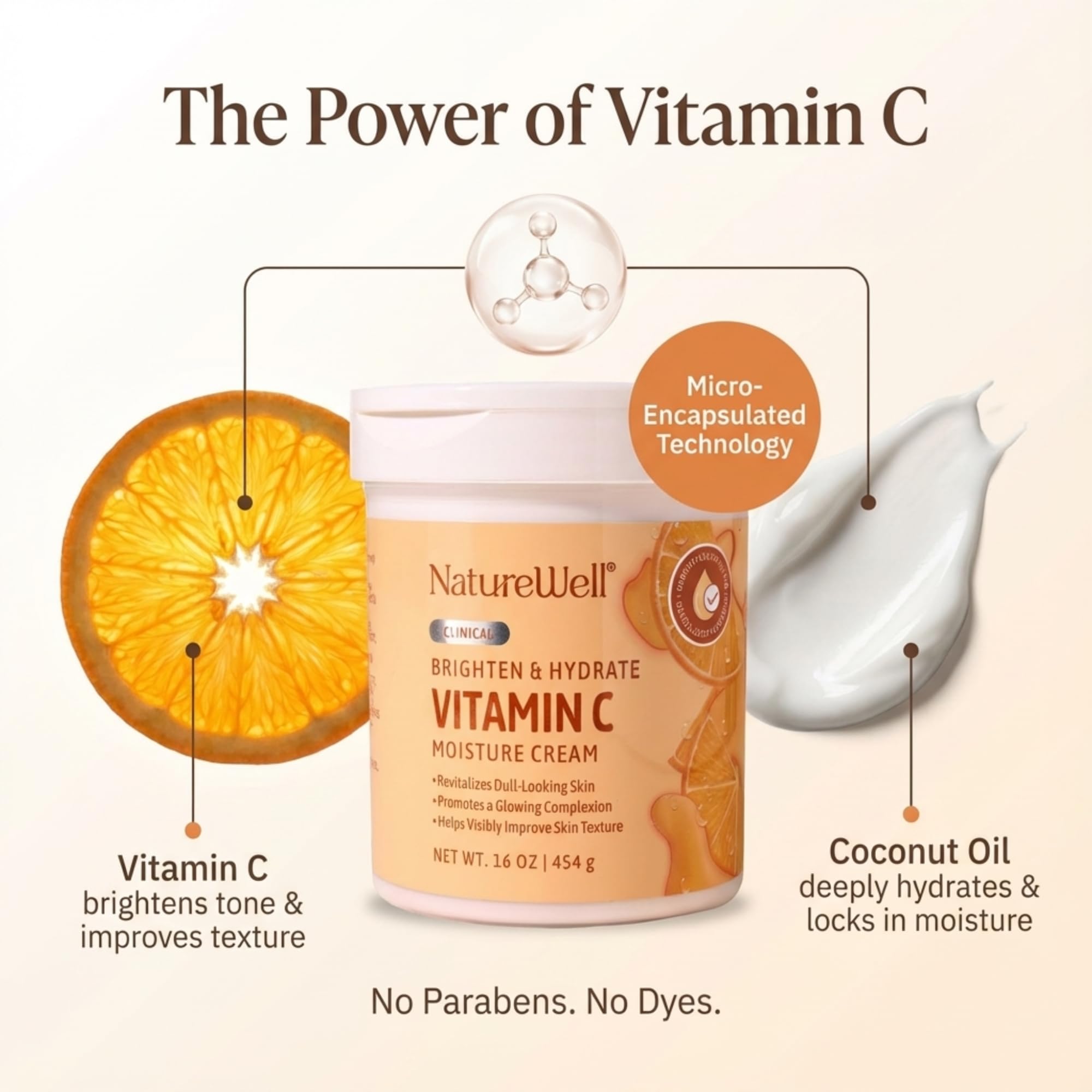 NATURE WELL open jar with scoop revealing creamy texture and hydration