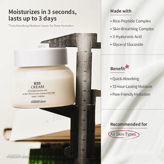NATURECLASS texture close-up highlighting lightweight cream and fast absorption