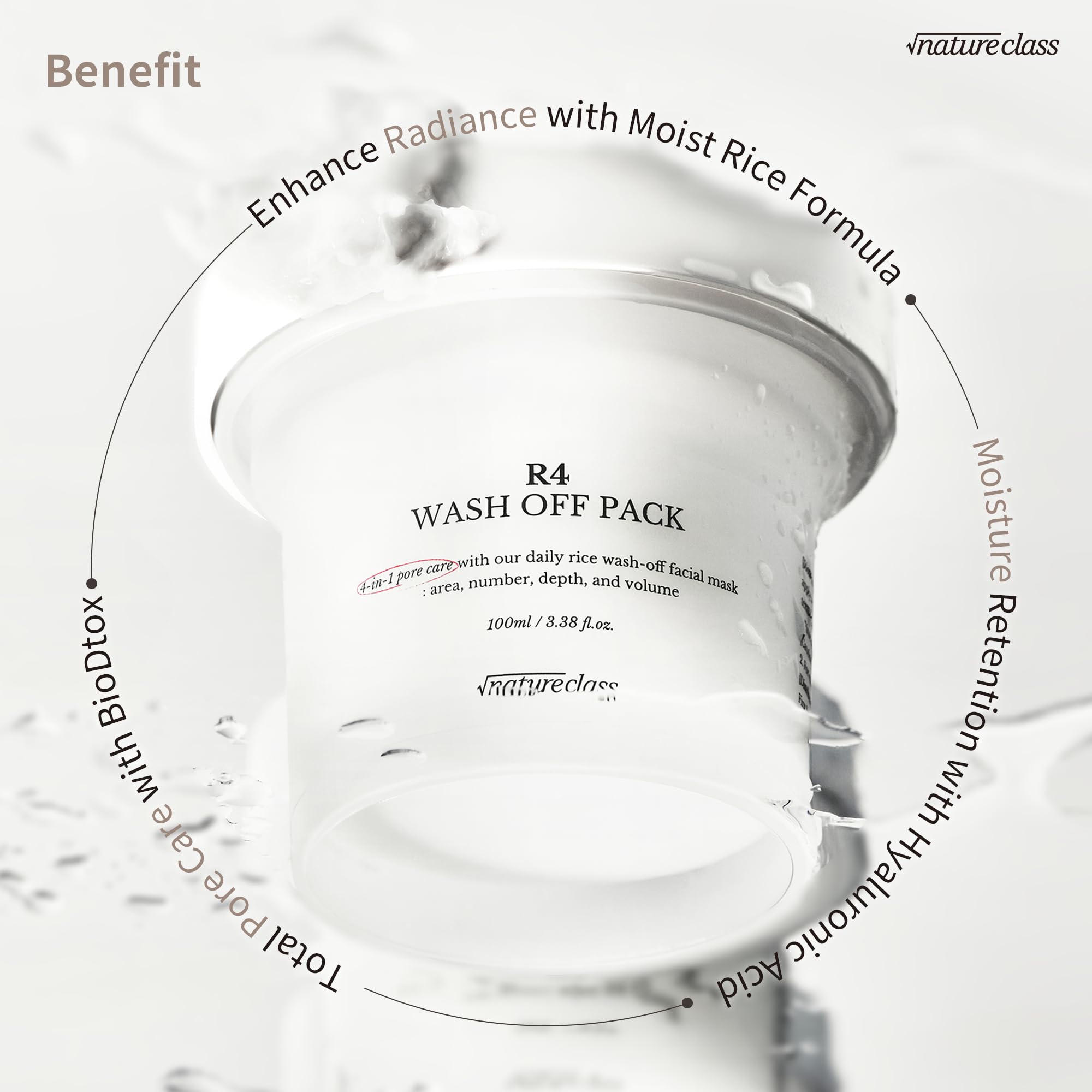 NATURECLASS applying mask on hand to show even spread and easy rinsing