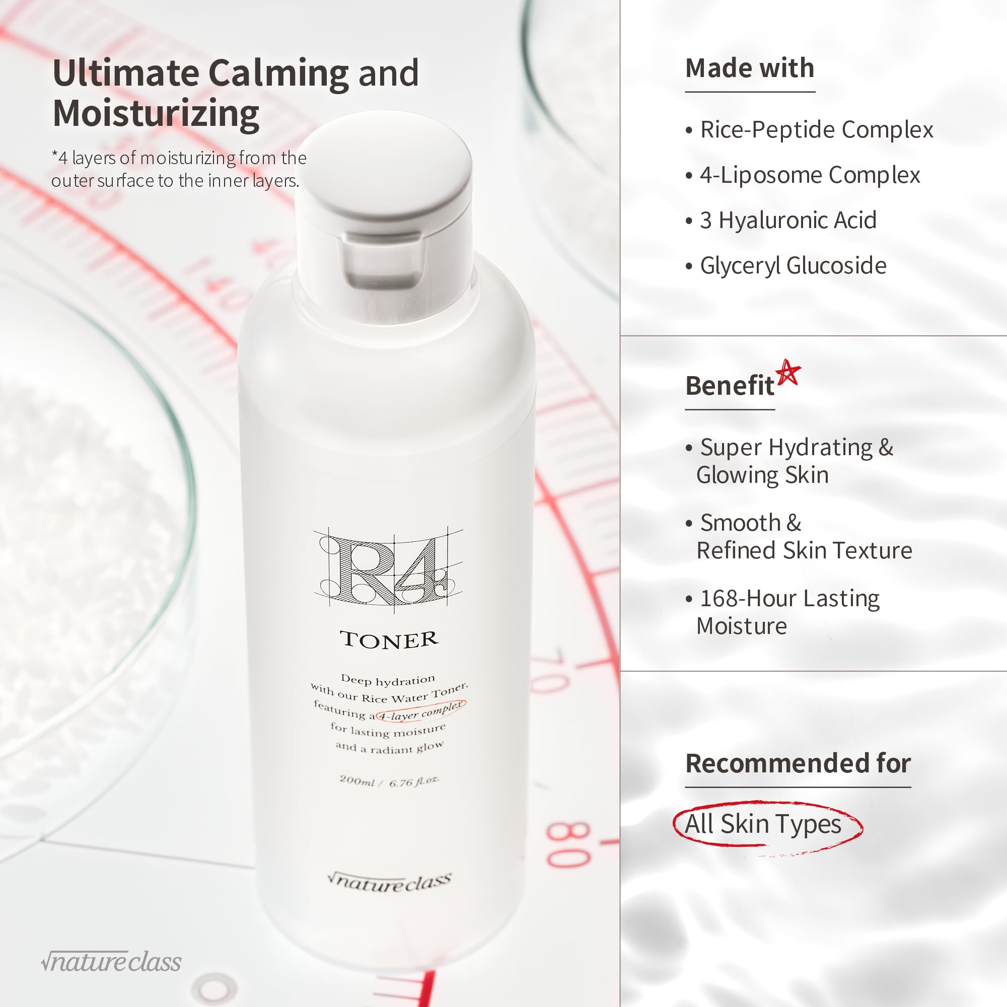 NATURECLASS close-up texture drop highlighting lightweight absorption