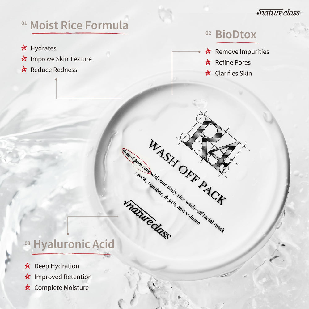 NATURECLASS rinsing mask off in bathroom illustrating clean finish without tightness