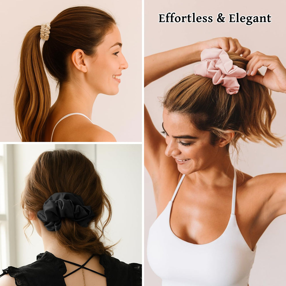 NatureKess scrunchie on a bedside table next to pillow, showing overnight protection benefit