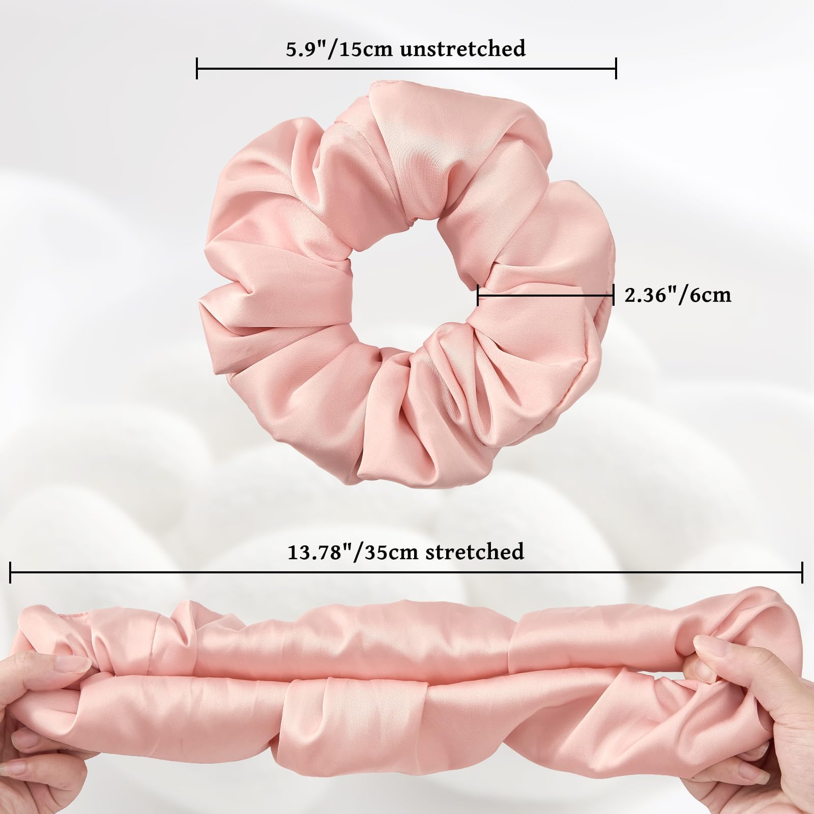 NatureKess slim scrunchies arranged flat, illustrating sleek ties for polished ponytails benefit