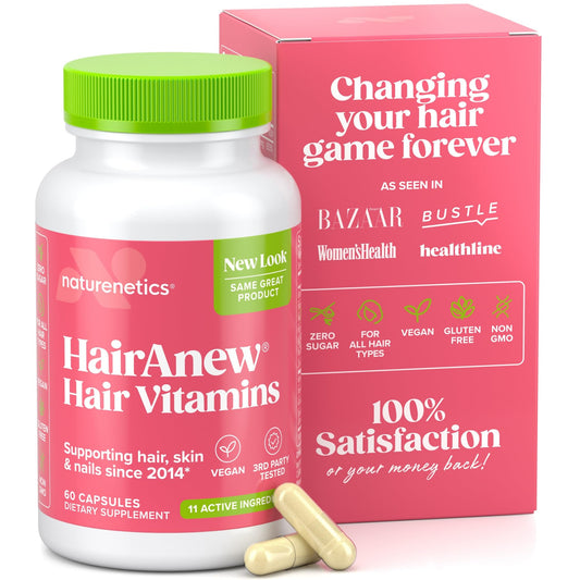 Naturenetics HairAnew front packaging showing product benefit