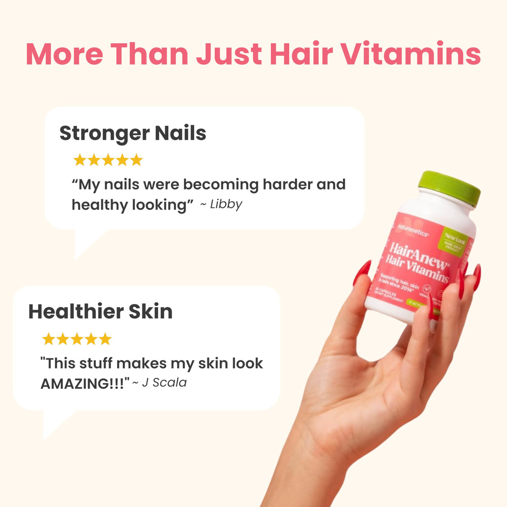 Naturenetics HairAnew ingredients label displaying exact doses