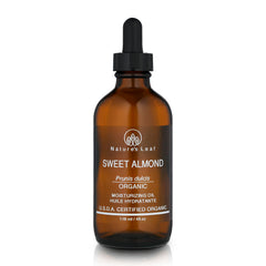 Natures Leaf front amber bottle showing label and organic benefit