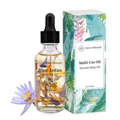 NP NATURES PHILOSOPHY bottle on vanity conveying daily routine and gentle scent