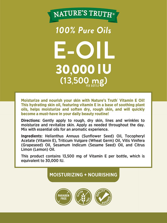 Nature's Truth back label close-up showing ingredient and testing details