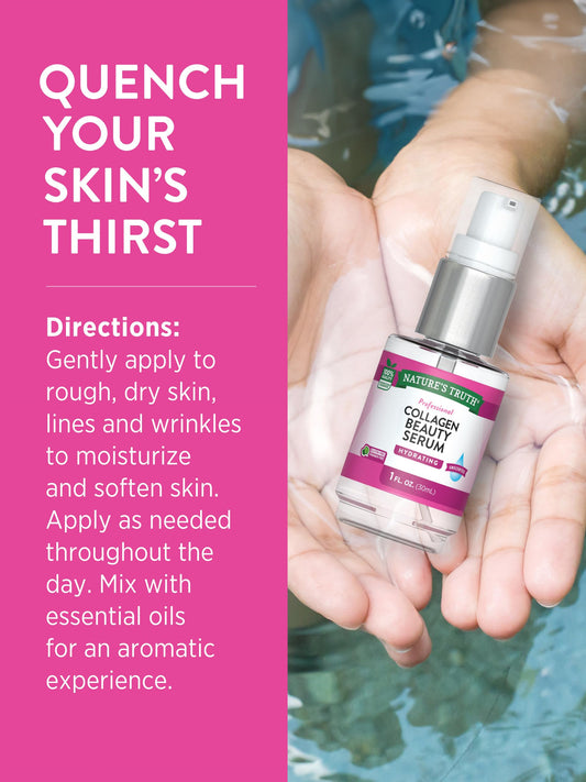Nature's Truth serum dropper dispensing product, precise application benefit