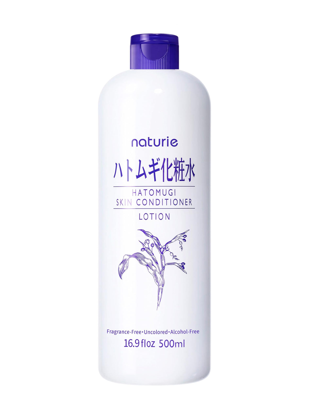 naturie bottle front view showing label and 500ml size, clear hydration boost