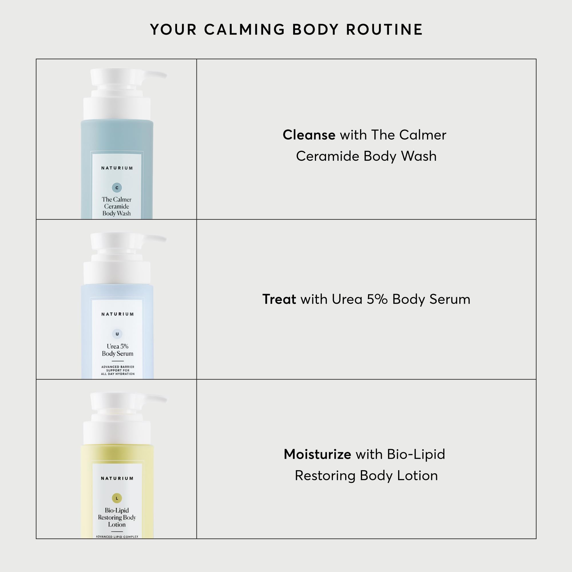 Naturium body wash being used in shower for soothing cleanse
