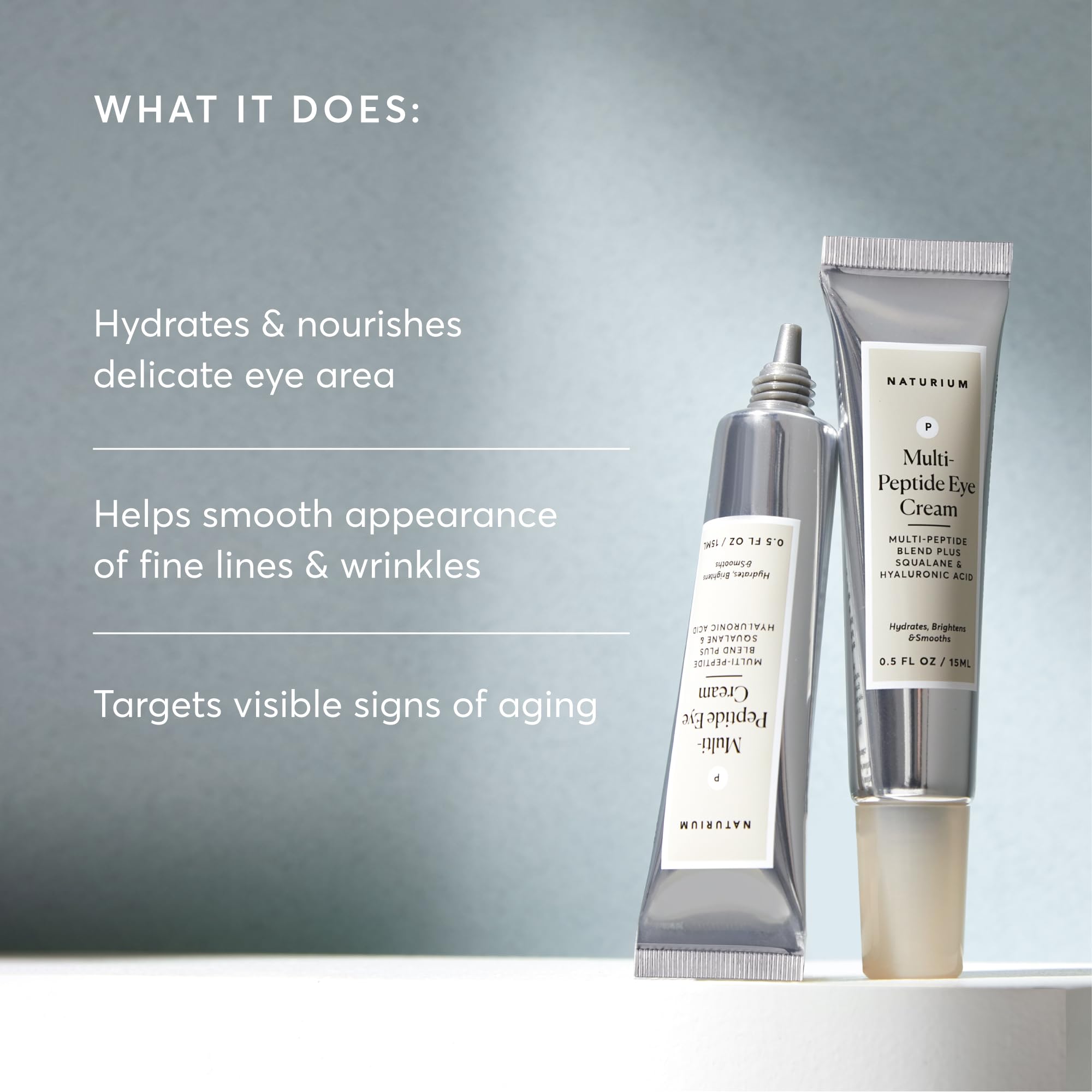 Naturium eye cream open jar revealing creamy formula and nourishment