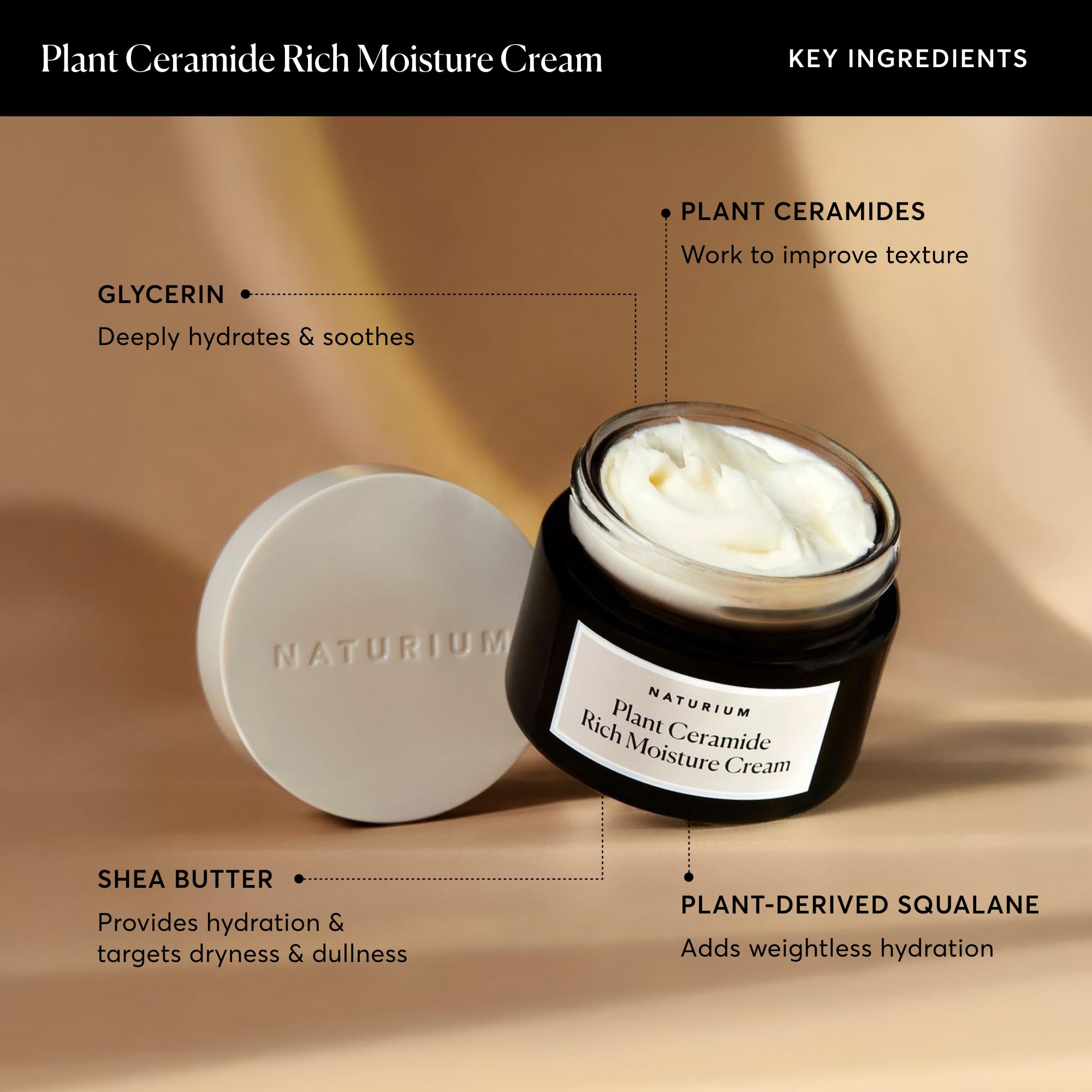 Naturium ingredients label close-up showing plant-derived ceramides
