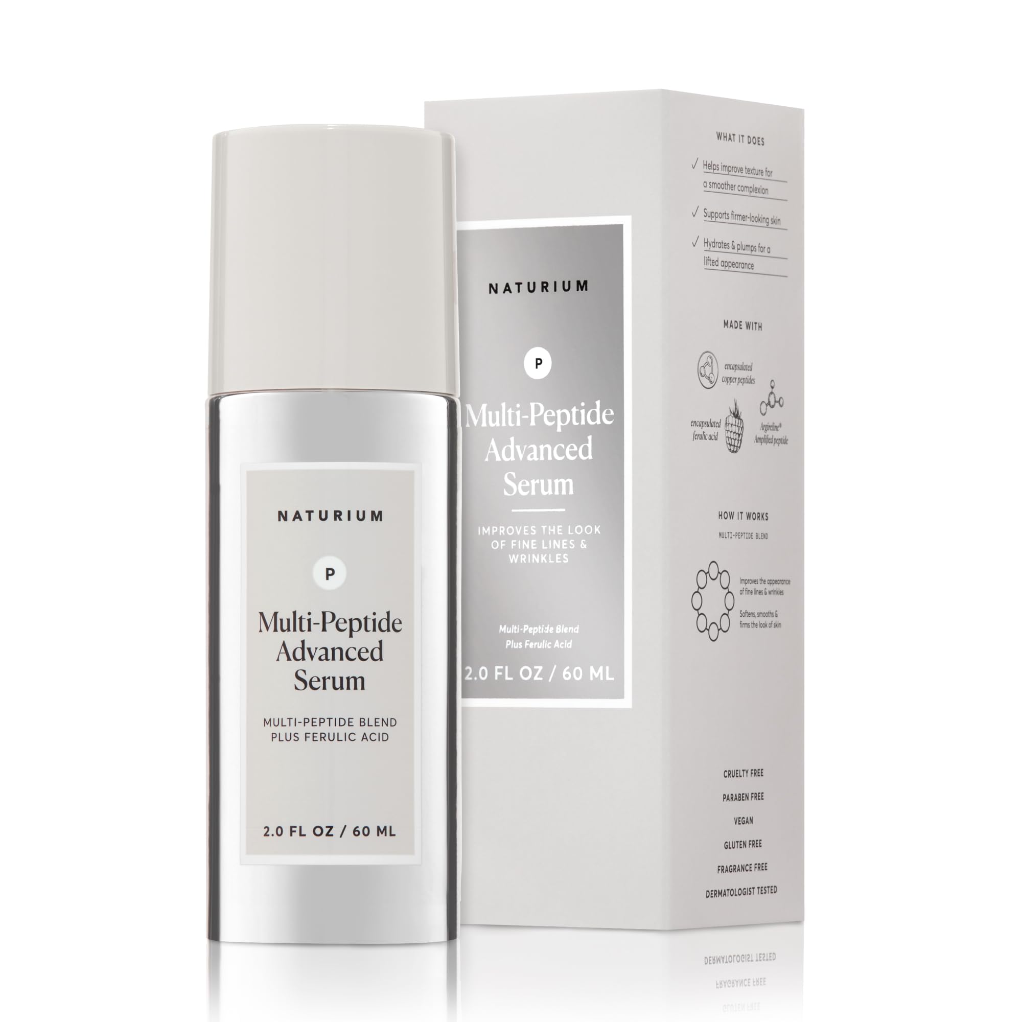 Naturium front packaging showing jumbo 2 oz serum for firming benefits