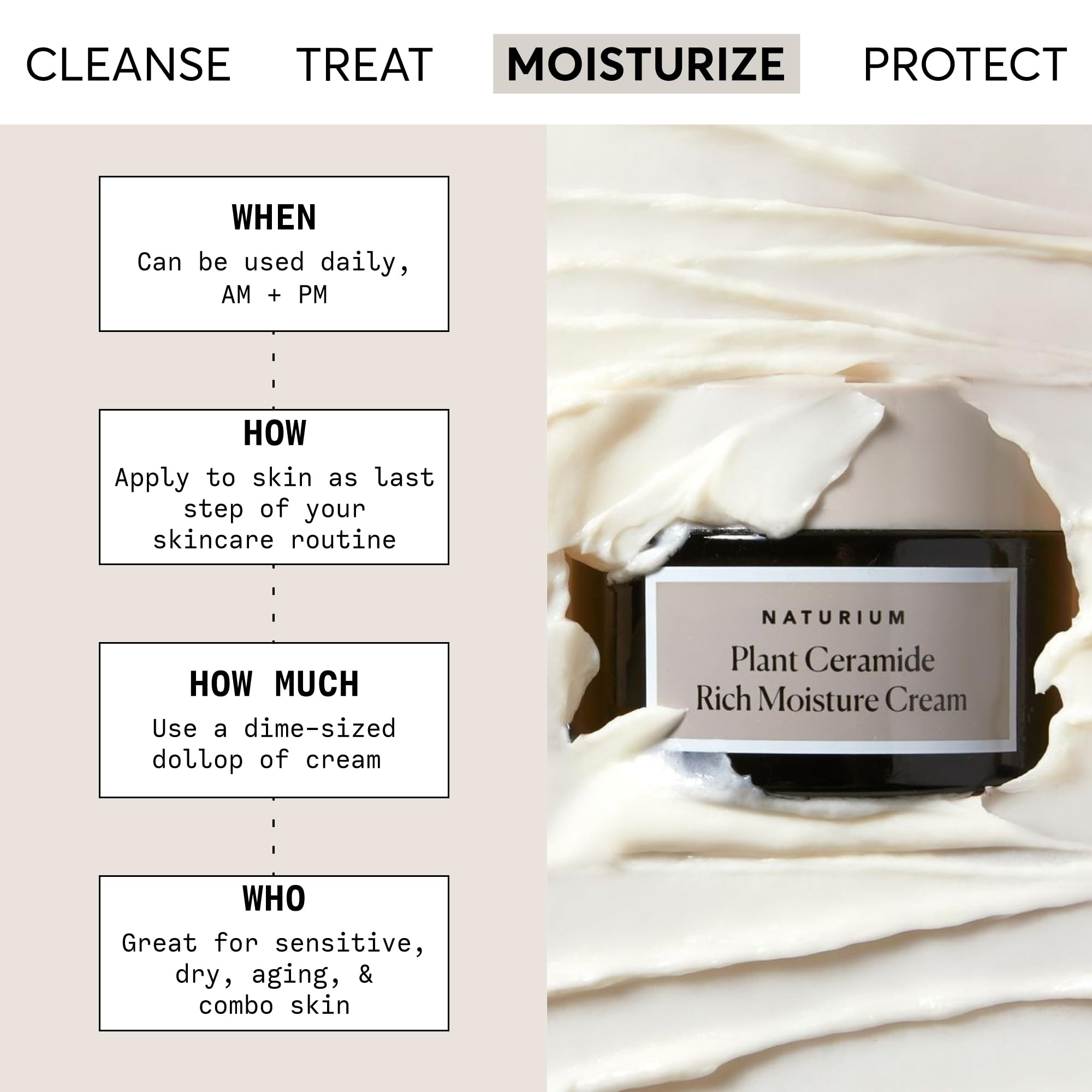 Naturium open jar revealing cream texture, highlights rich hydration