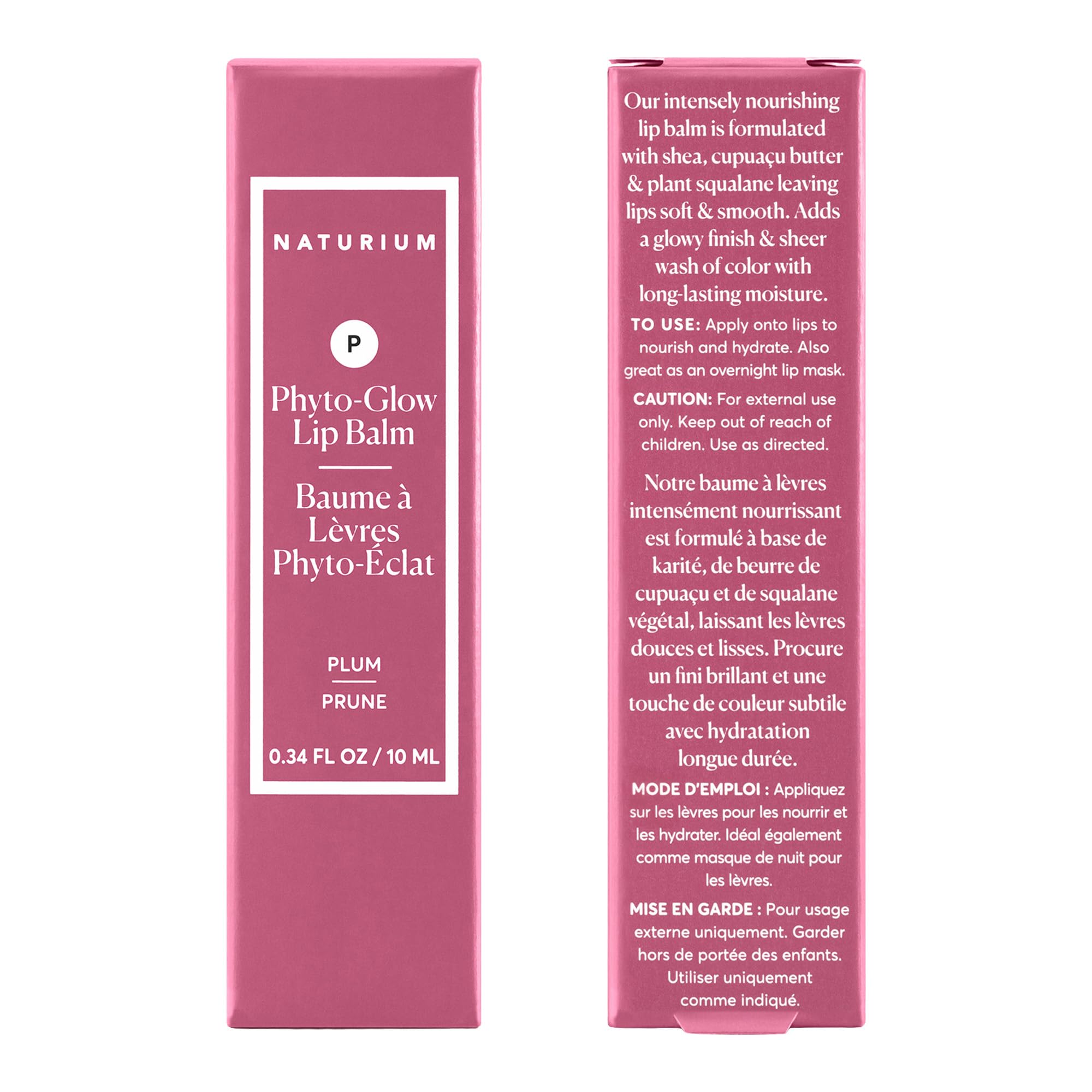 Naturium balm applied on lips demonstrating glossy finish and natural tint