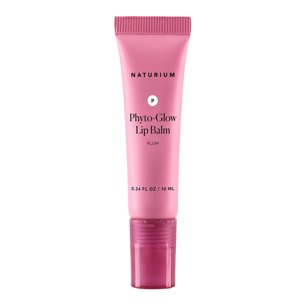 Naturium lip balm front packaging showing plum shade and glossy benefit