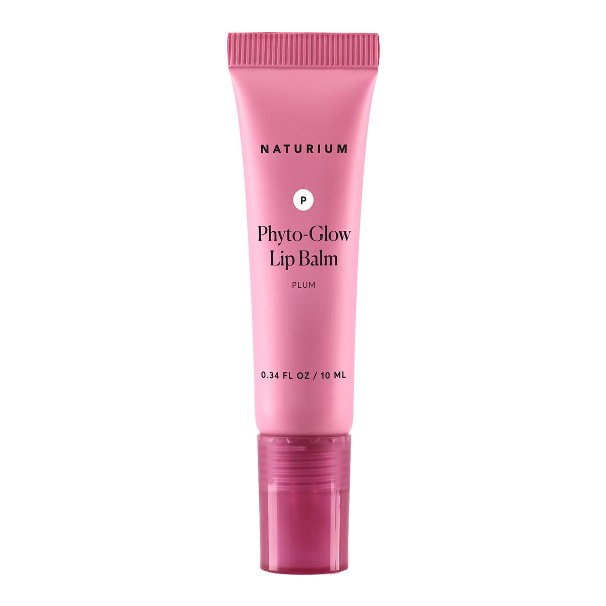 Naturium lip balm front packaging showing plum shade and glossy benefit